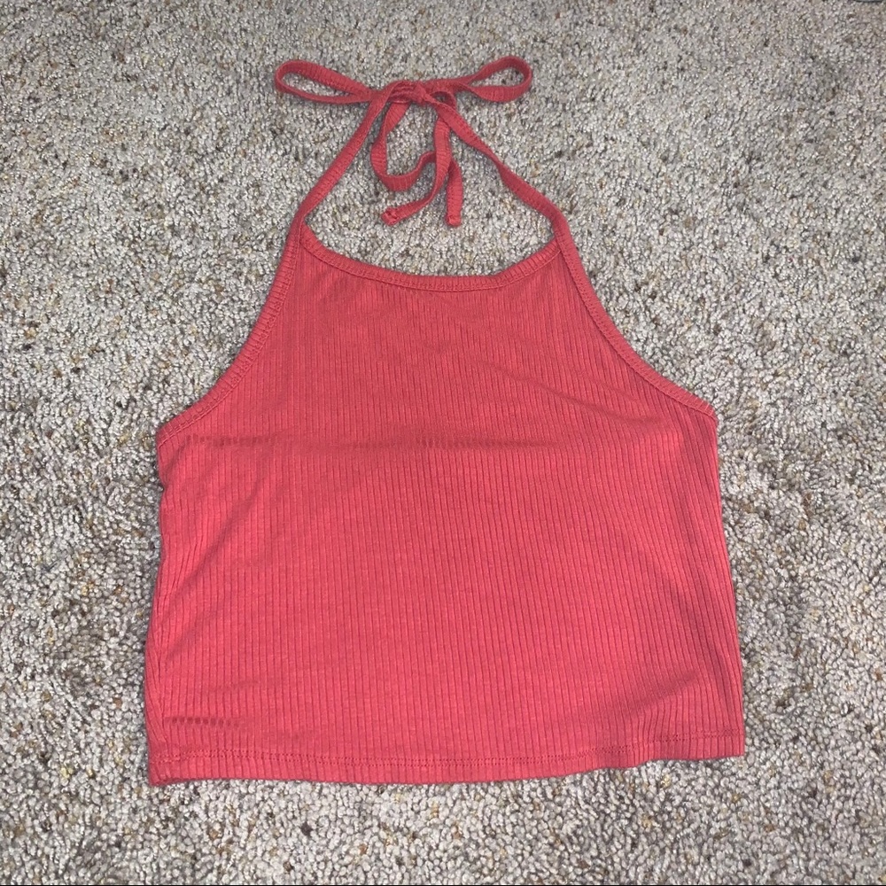 Coral Semi Crop Hater Top